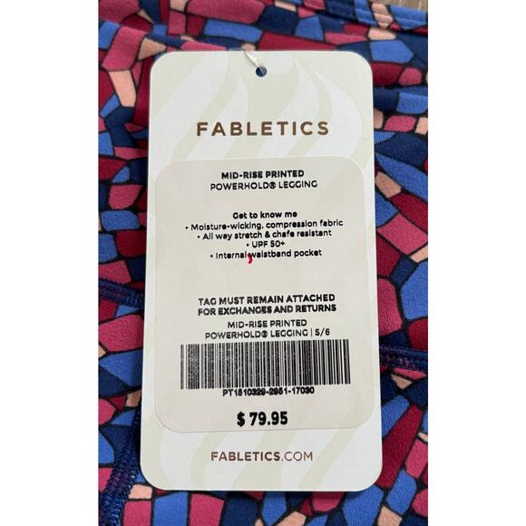 Fabletics Mid-Rise Printed Powerhold Leggings Size 6 - Picture 4 of 5